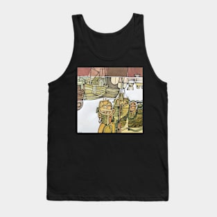 Fishing Boats Folkestone Harbour Kent England Seascape Tank Top